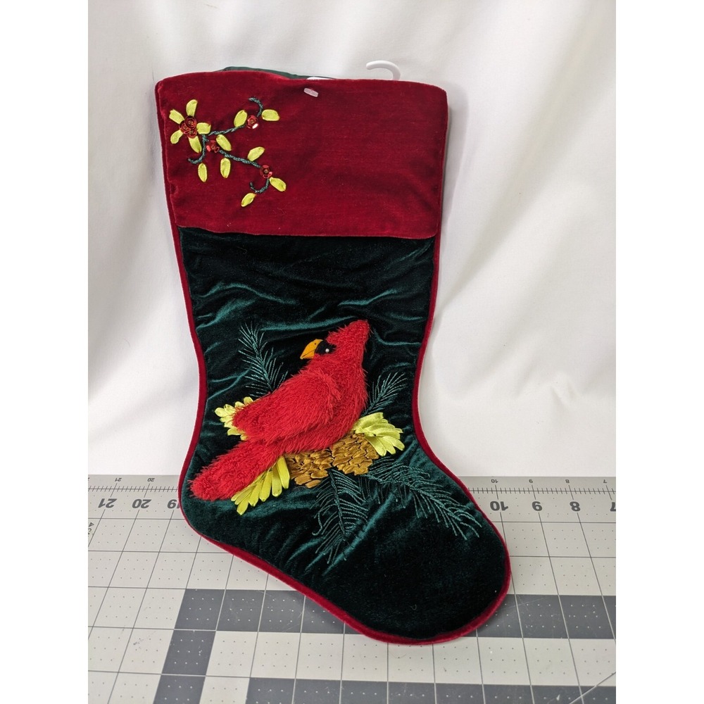 Santas‎ Best Cardinal Bird Christmas Stocking 17 Inch